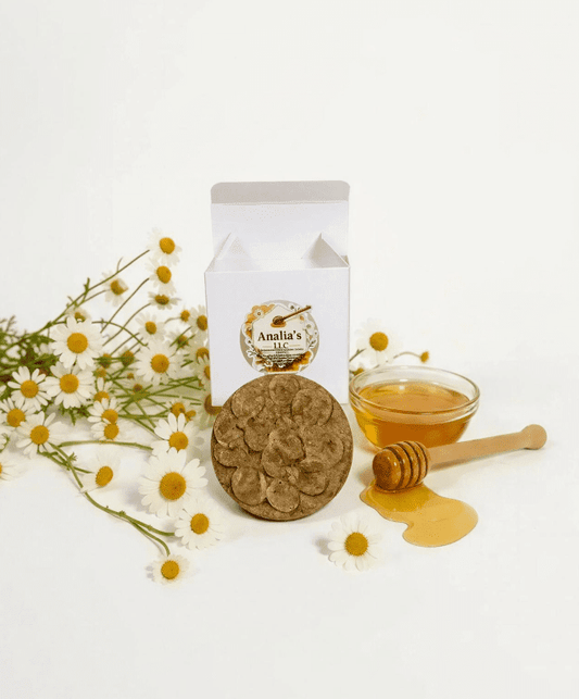 Champú sólido de manzanilla, miel y aceite de salvado de arroz – 90 g