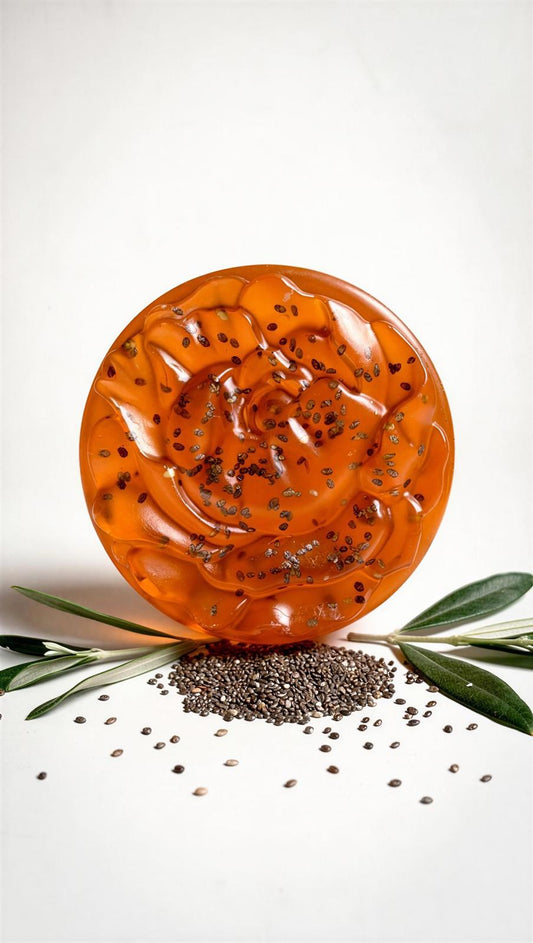 Jabón facial con chía, vitamina E y aceite de oliva